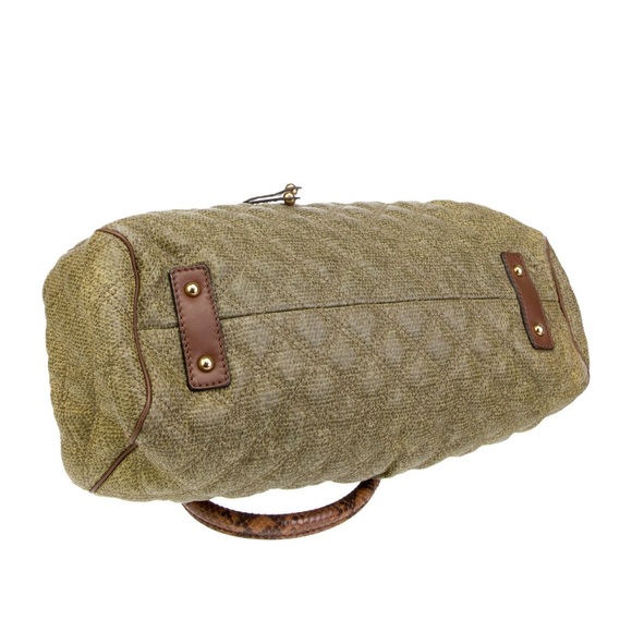 Marc Jacobs Green Leather and Python Stam Bag - Picture 2 of 10